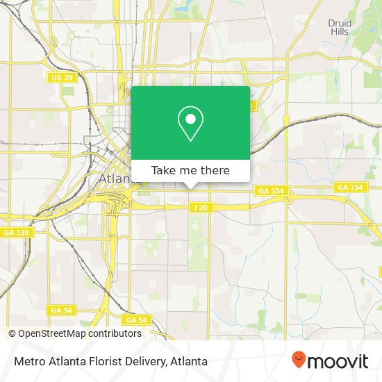 Metro Atlanta Florist Delivery map