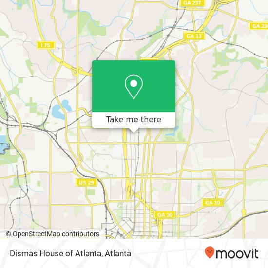 Dismas House of Atlanta map