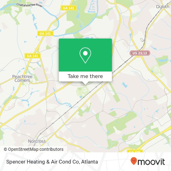 Mapa de Spencer Heating & Air Cond Co