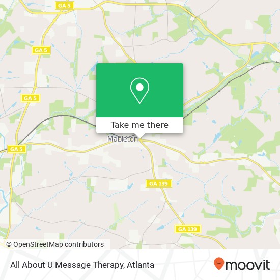 All About U Message Therapy map