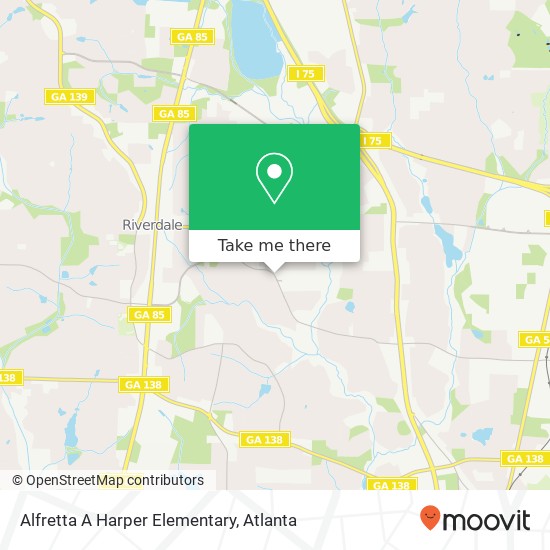 Mapa de Alfretta A Harper Elementary