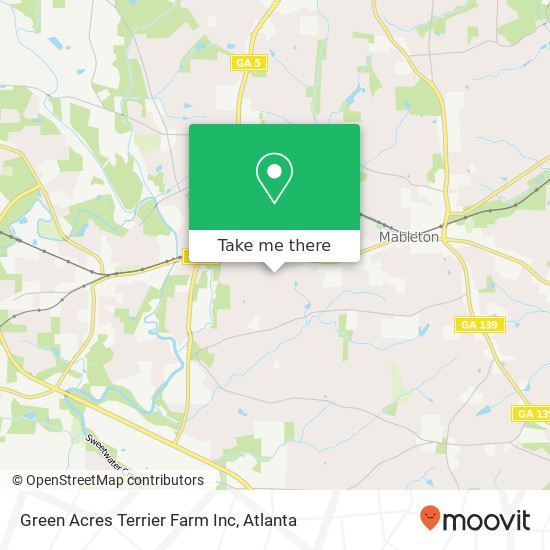 Mapa de Green Acres Terrier Farm Inc