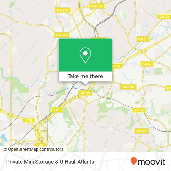 Mapa de Private Mini Storage & U-Haul