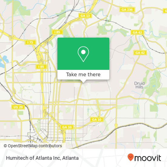 Humitech of Atlanta Inc map