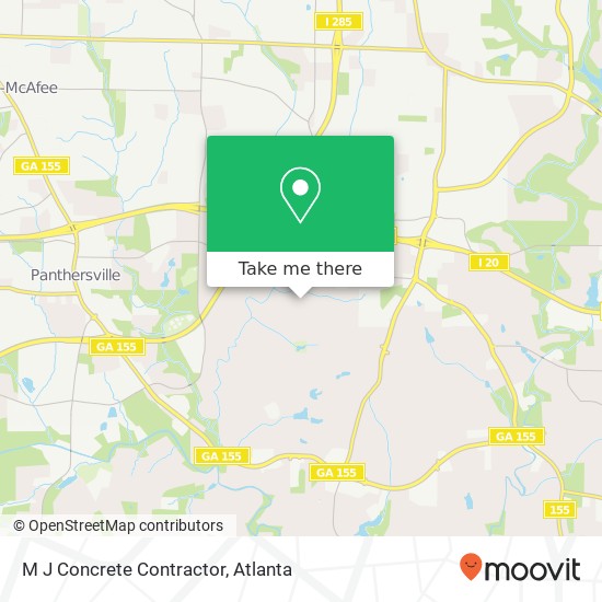 M J Concrete Contractor map