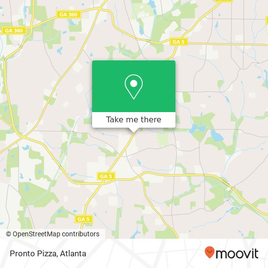 Pronto Pizza map