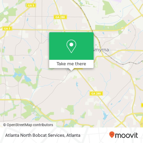 Mapa de Atlanta North Bobcat Services