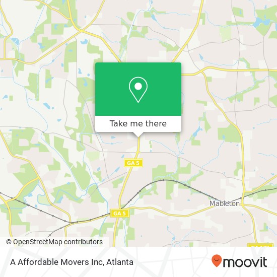 A Affordable Movers Inc map