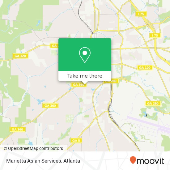 Marietta Asian Services map