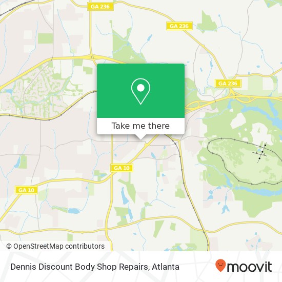 Dennis Discount Body Shop Repairs map