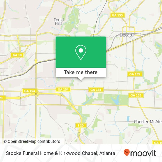 Mapa de Stocks Funeral Home & Kirkwood Chapel