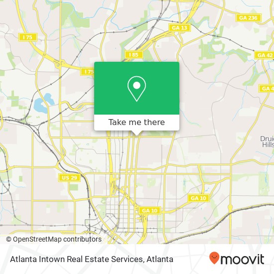 Mapa de Atlanta Intown Real Estate Services