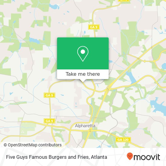 Mapa de Five Guys Famous Burgers and Fries