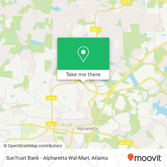 Mapa de SunTrust Bank - Alpharetta Wal-Mart