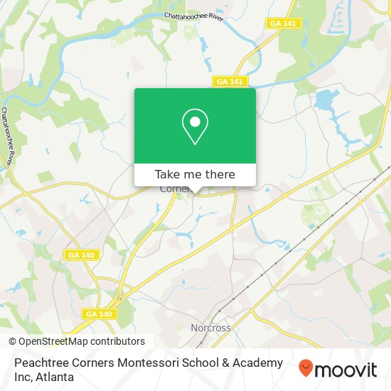 Mapa de Peachtree Corners Montessori School & Academy Inc