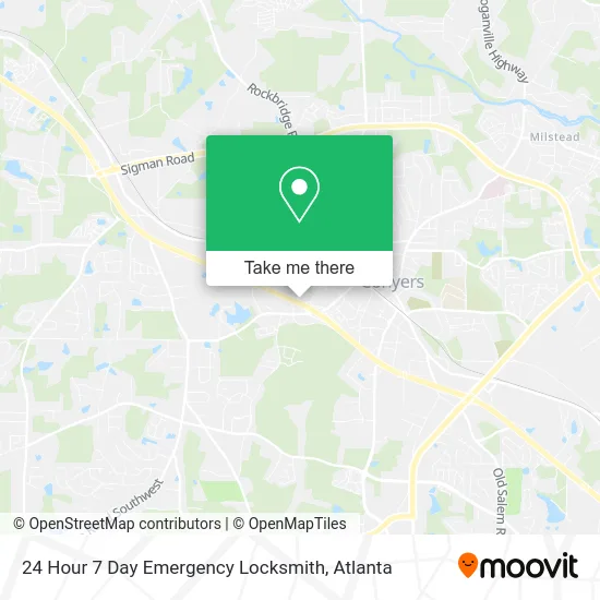 24 Hour 7 Day Emergency Locksmith map