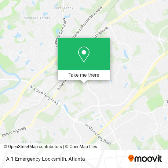A 1 Emergency Locksmith map