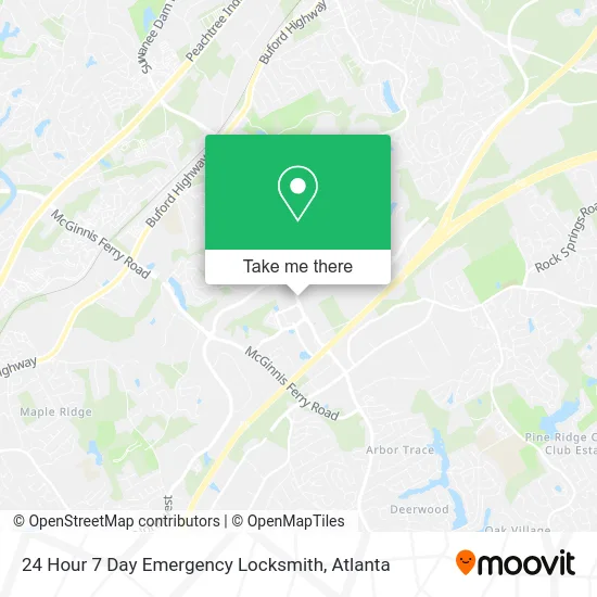 24 Hour 7 Day Emergency Locksmith map