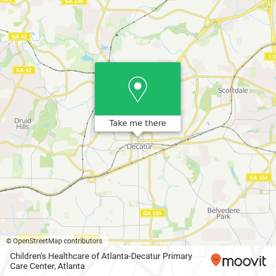 Children's Healthcare of Atlanta-Decatur Primary Care Center map