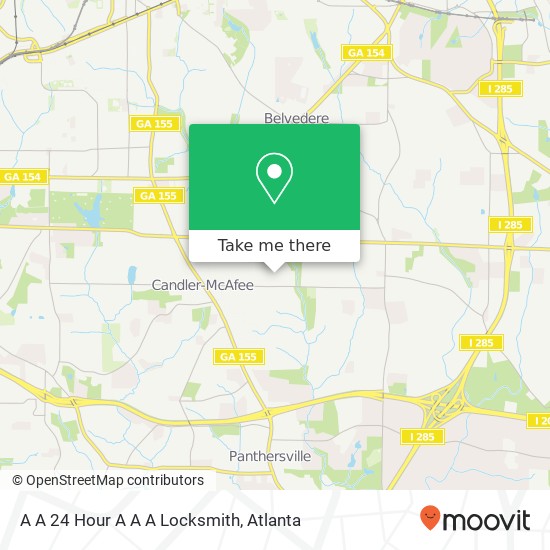 A A 24 Hour A A A Locksmith map