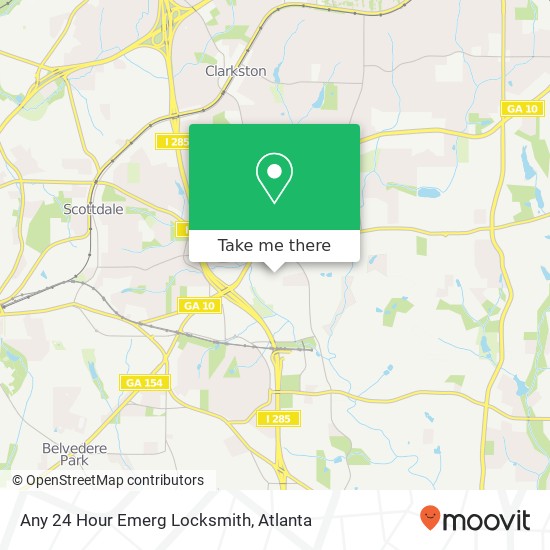 Any 24 Hour Emerg Locksmith map