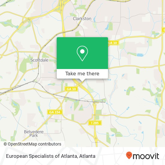 Mapa de European Specialists of Atlanta