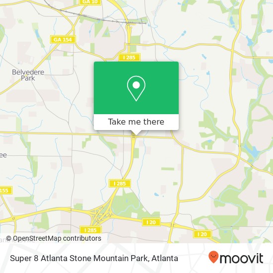 Super 8 Atlanta Stone Mountain Park map
