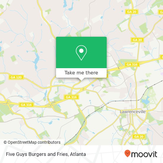 Mapa de Five Guys Burgers and Fries