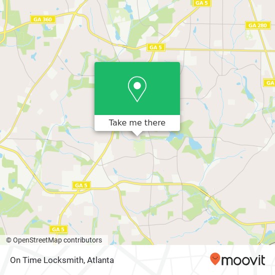 Mapa de On Time Locksmith