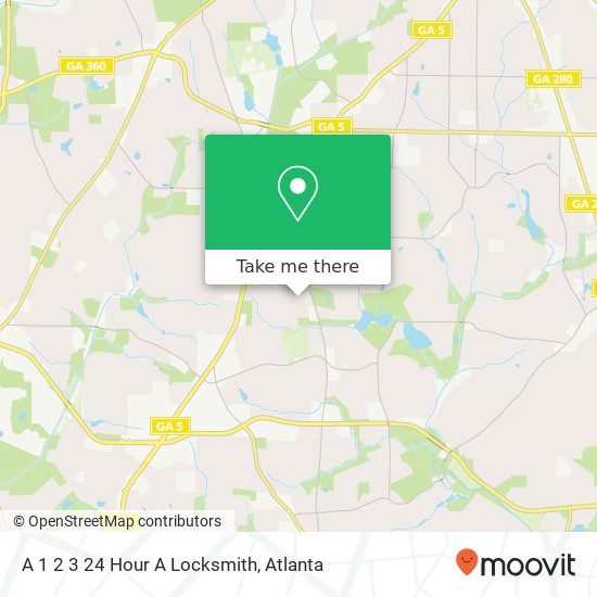 Mapa de A 1 2 3 24 Hour A Locksmith