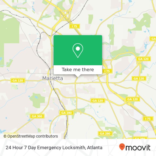 24 Hour 7 Day Emergency Locksmith map