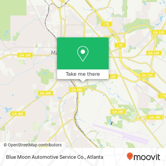 Blue Moon Automotive Service Co. map