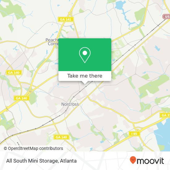 Mapa de All South Mini Storage