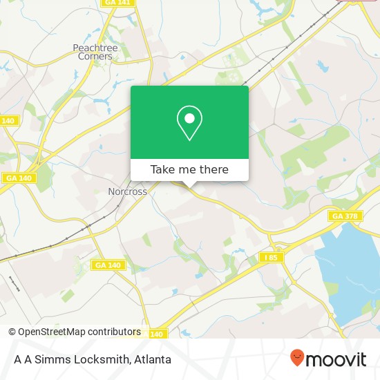 A A Simms Locksmith map