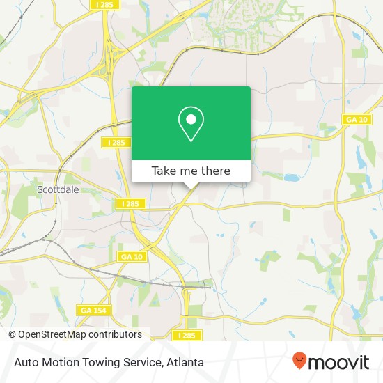 Auto Motion Towing Service map