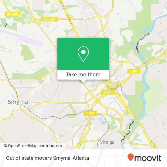 Mapa de Out of state movers Smyrna