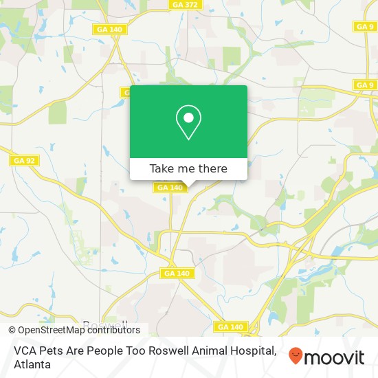 VCA Pets Are People Too Roswell Animal Hospital map