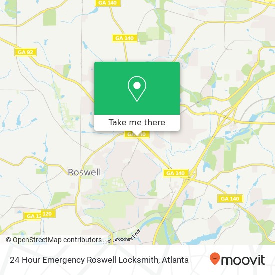 24 Hour Emergency Roswell Locksmith map