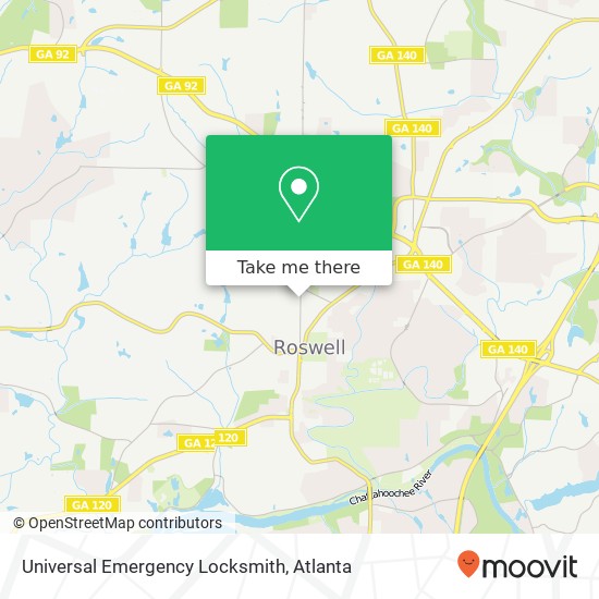 Mapa de Universal Emergency Locksmith