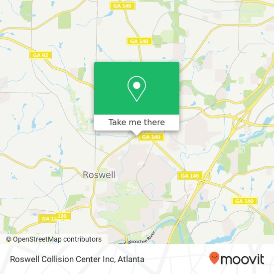 Mapa de Roswell Collision Center Inc