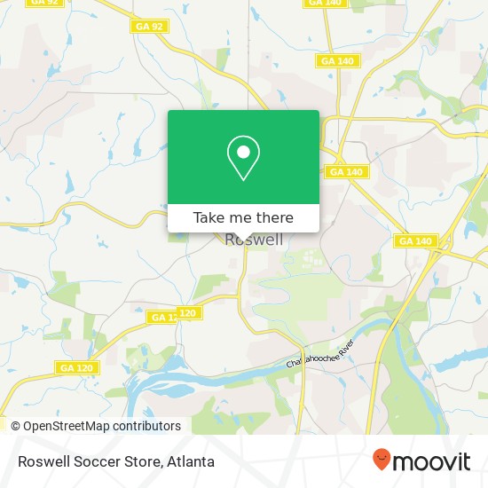 Roswell Soccer Store map