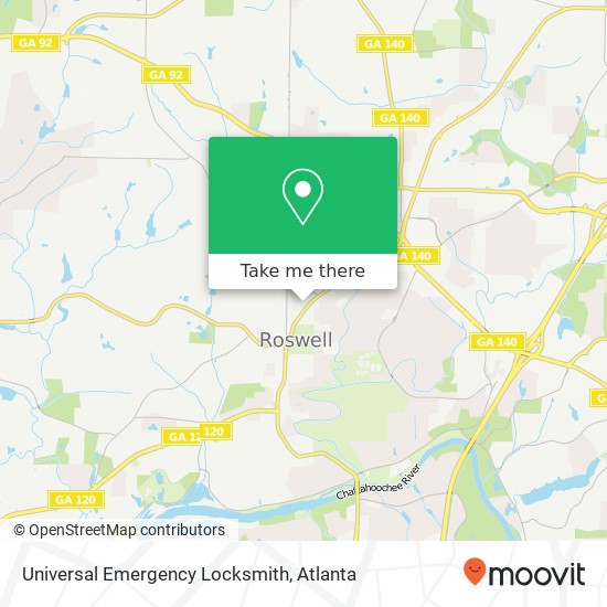 Mapa de Universal Emergency Locksmith