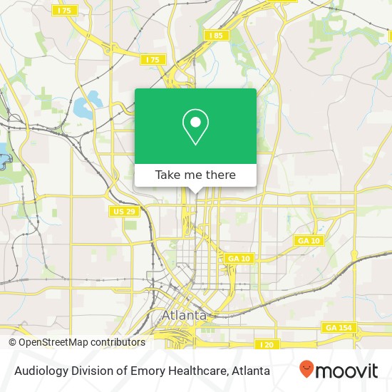 Audiology Division of Emory Healthcare map