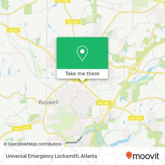 Universal Emergency Locksmith map