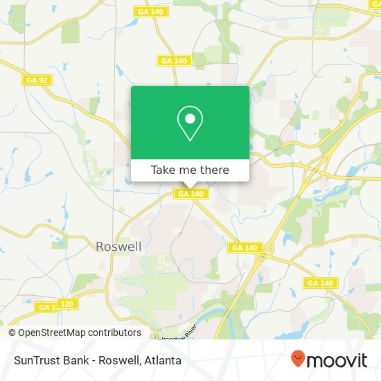 Mapa de SunTrust Bank - Roswell