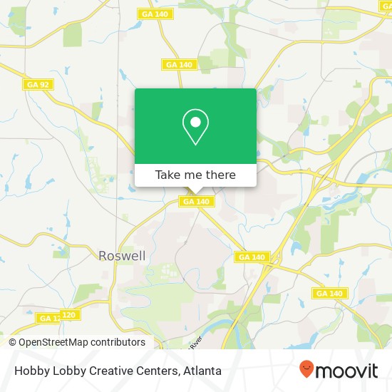 Hobby Lobby Creative Centers map