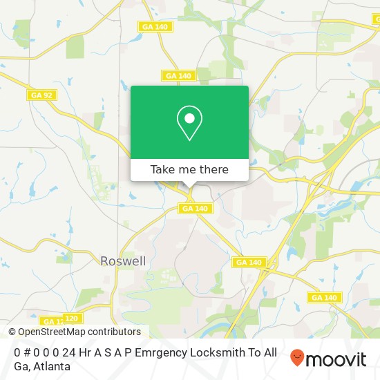 0 # 0 0 0 24 Hr A S A P Emrgency Locksmith To All Ga map