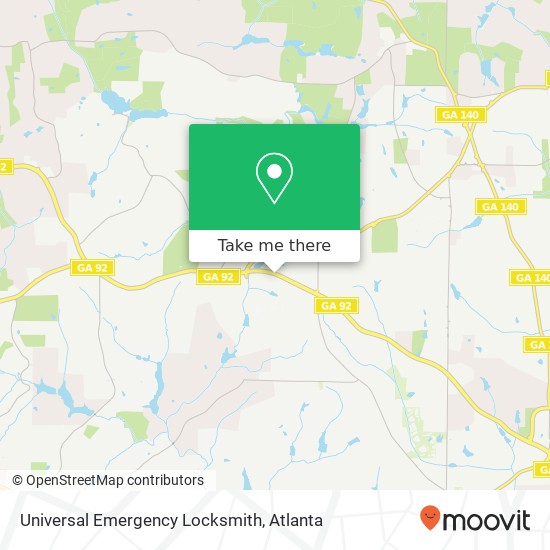 Universal Emergency Locksmith map