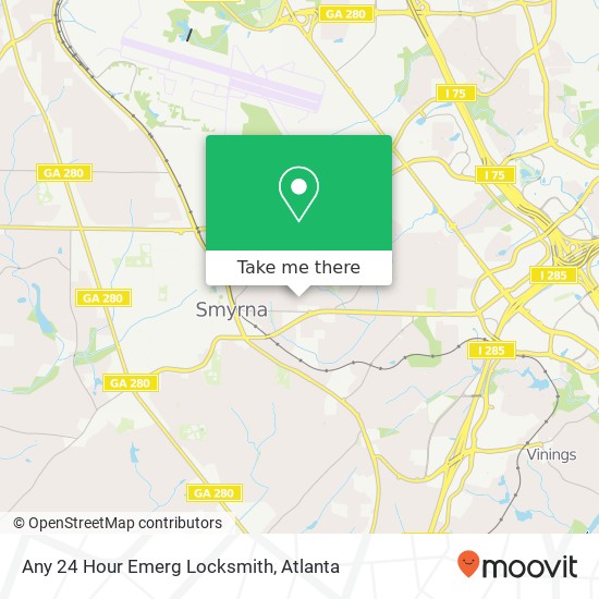 Any 24 Hour Emerg Locksmith map