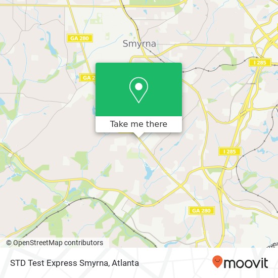 STD Test Express Smyrna map